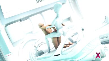 Super alien sex in the sci-fi lab. Futa alien plays with a inexperienced hottie - 15 image