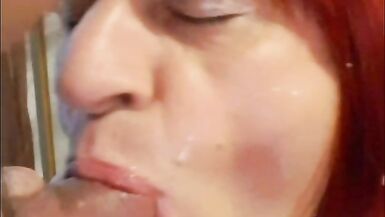 Blowjob and cum in my mouth Compilation - Amateur Mature Cd Silvie - 7 image