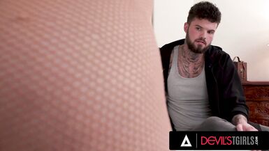 DEVILS TGIRLS - Naughty Gorgeous Trans Emma Rose In Pantyhose Gets Her Ass Pounded Like hell - 4 image