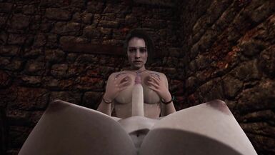 Dimitrescu futa with his big cock penetrates JIll valentine's pussy - 7 image