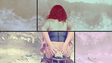 Shemale in extreme anal opening with giant wedge in her butt - 15 image