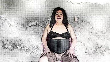 Shemale in extreme anal opening with giant wedge in her butt - 2 image