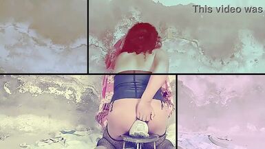 Shemale in extreme anal opening with giant wedge in her butt - 9 image