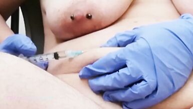 Medical Fetish- Gloved Urethra Sounding & Injection for Scarred & Pierced FtM