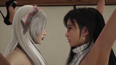 Ultimecia futa controls Tifa's body at her will