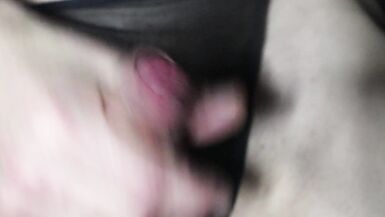 Sissy CD Plays With Cock - Cums In Black Thong - 15 image