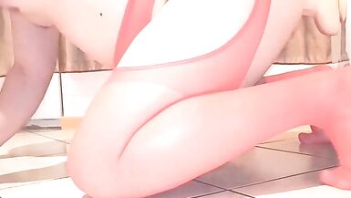 Trap80, Sissy Whore in Red Stockings Pleasing Big White Cock