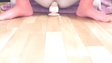 Trap80, Sissy Whore in Red Stockings Pleasing Big White Cock - 5 image