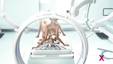 Sex android futanari plays with a sexy blonde in the sci-fi med bay - 14 image
