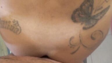 Sex shemale in high heels play with her boots, make frottage and being anal fucked by a big cock hard - 10 image