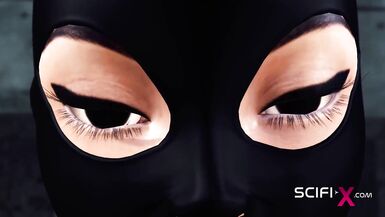 Hot 3d dickgirl fucks hard a sexy girl in the sci-fi confinement cell - 2 image