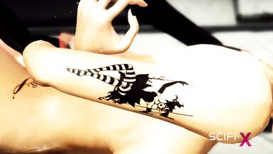 Hot 3d dickgirl fucks hard a sexy girl in the sci-fi confinement cell - 4 image