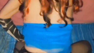 Blue sequin dress stretching my hole and riding to a intense orgasm - 6 image