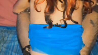 Blue sequin dress stretching my hole and riding to a intense orgasm - 7 image