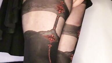 Sissy fucking her big black dildo - 2 image