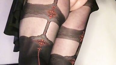 Sissy fucking her big black dildo