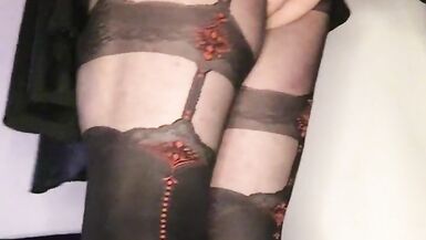 Sissy fucking her big black dildo - 8 image