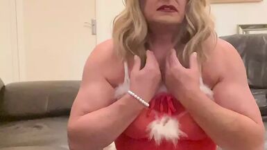 Amateur crossdresser Kellycd2022 sexy milf masturbation masturbate big cumshot stockings heels tranny sissy shemale - 1 image