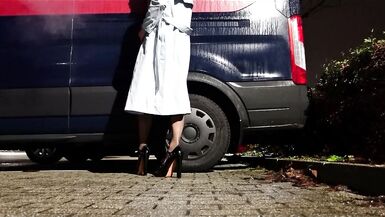 Wish granter: milk enema with latex and nylons in public - 2 image