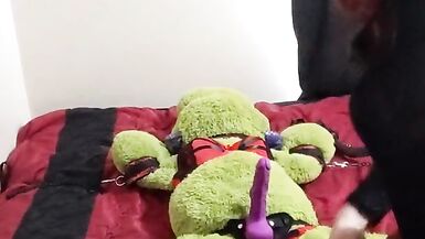 CD school girl breaks in her new dildo - 2 image