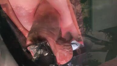 Mrina riding the Love Glider Fuck Chair while giving a blowjob to Mrs Samantha - 8 image