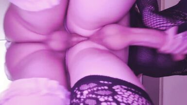 Femboy and trans girl fuck doggystyle with a view from below and cum on top of you  - 14 image