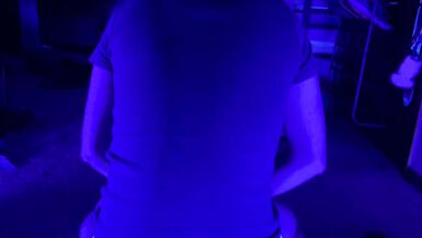 Sissy femboy shemale plays with her butt under blacklight - 12 image