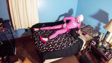 Latex Sissy self bondage session - 5 image