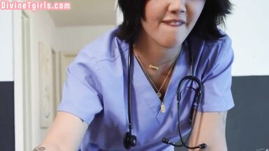 Tattooed tranny fucked in asshole in POV in missionary - 4 image