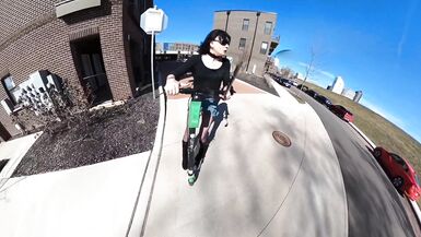 Short skirt on a scooter - 10 image