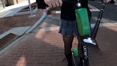 Short skirt on a scooter - 12 image