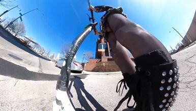 Short skirt on a scooter - 6 image