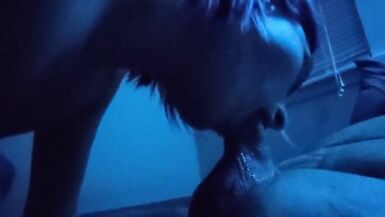 Amateur Home Video of Real Couple Blowjob and Raw Fuck with Creampie - 7 image