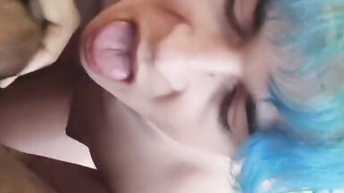 Anon Grindr Daddy Makes MtF Transgender Woman Throat His Thick Black Cock Before Feeding Her Cum - 4 image