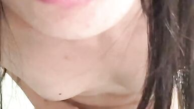 Asian girl with cock gets so horny as she unbox her white briefs - 9 image