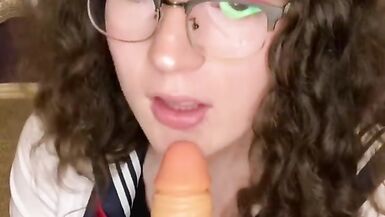 School femboy sucks and fucks your big cock. - 5 image