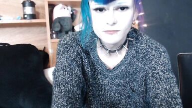 inexperienced tgirl stroking 9 inch cock on chaturbate - 2 image