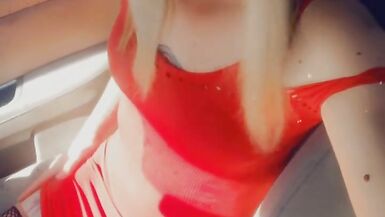 Pretty Trans Rubs her Clitty in Public - 6 image