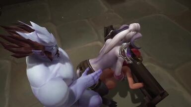 Redhead Elf has BSDM Threesome sex in a dungeon : Warcraft Parody - 12 image