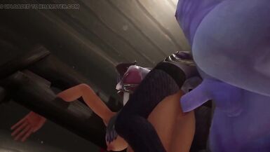 Redhead Elf has BSDM Threesome sex in a dungeon : Warcraft Parody - 9 image