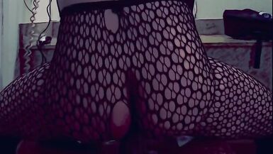 Sexy Latina Shemale riding her dildo (anal riding) - 14 image