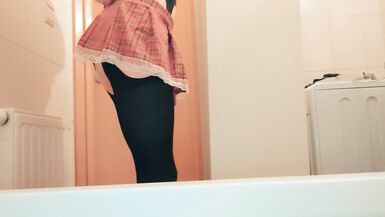 Little trans fuck with dildo - 2 image