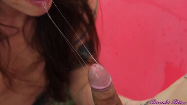 Bambi Bliss Bows Her Over the Red Bench - 5 image