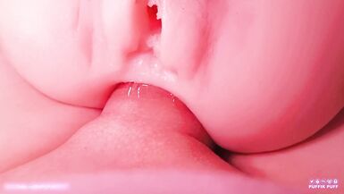 POV Sweet trans cock with a close up silicone cum-hole fuck very slow - 13 image