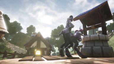 Draenei Futanari Copulates Draenei Beauty on the Wishing Well : Warcraft Porn Parody - 11 image