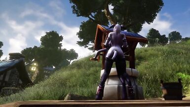 Draenei Futanari Copulates Draenei Beauty on the Wishing Well : Warcraft Porn Parody - 5 image