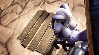 Draenei Futanari Copulates Draenei Beauty on the Wishing Well : Warcraft Porn Parody