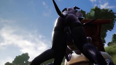 Draenei Futanari Copulates Draenei Beauty on the Wishing Well : Warcraft Porn Parody - 8 image