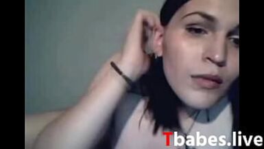 Petite Dark Brown Pretty Femboy Showing On Camera Her Excellent CockFaps - 1 image