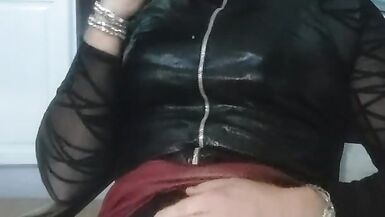 Sheboy Holly smokin' and wanking her cock - 10 image